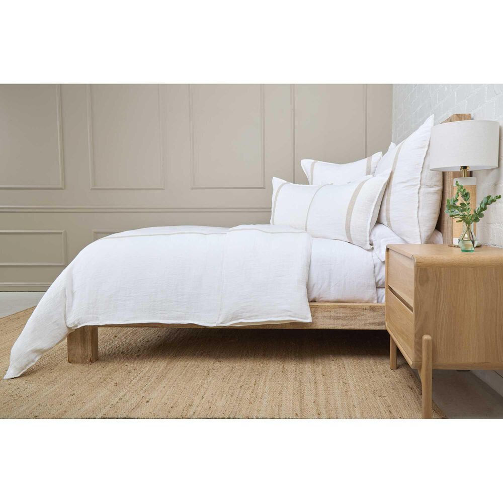 Pom Pom At Home Rory 28" x 36" Big Pillow with Insert in Flax and White, , large
