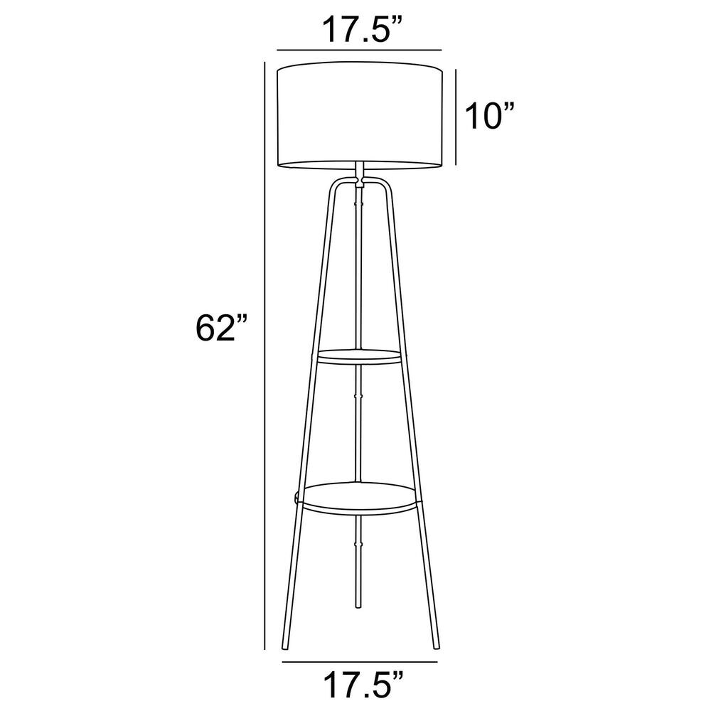 Lite Source Patterson Floor Lamp with Shelves in Black, , large