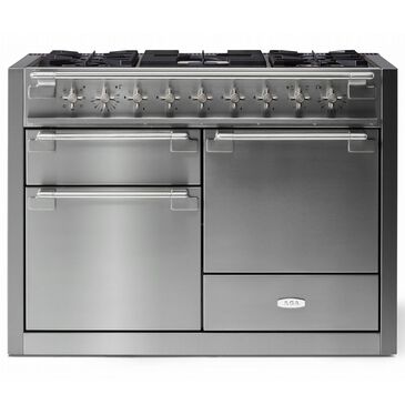 AGA Elise 6 Cu. Ft. 48" Freestanding Dual Fuel Range with Brushed Nickel Handle and Knobs in Stainless Steel, , large