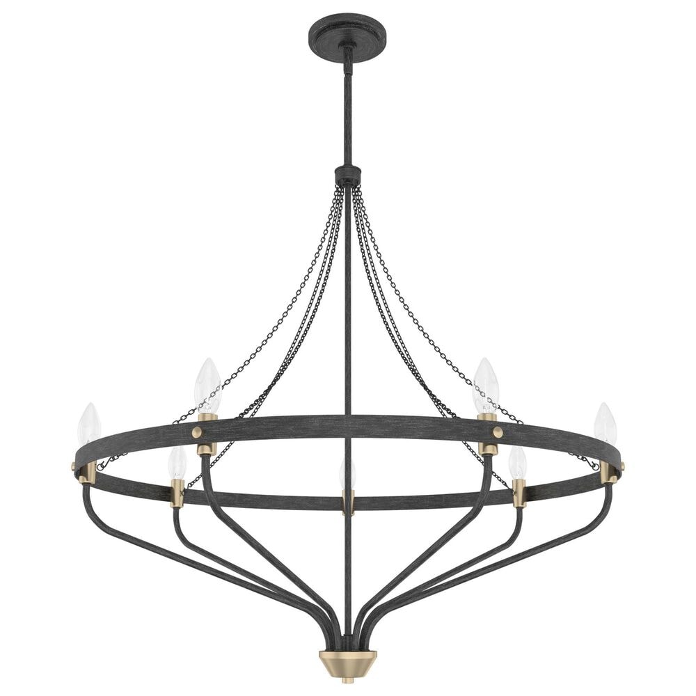 Hunter Merlin 7-Light Chandelier in Rustic Iron and Alturas Gold, , large