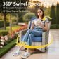 HOMLUX 3-Piece Outdoor Swivel Rocking Chair Set and Side Table in Navy Blue, , large