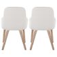 LumiSource York Side Chair with White Faux Leather Cushion in Whitewashed (Set of 2), , large