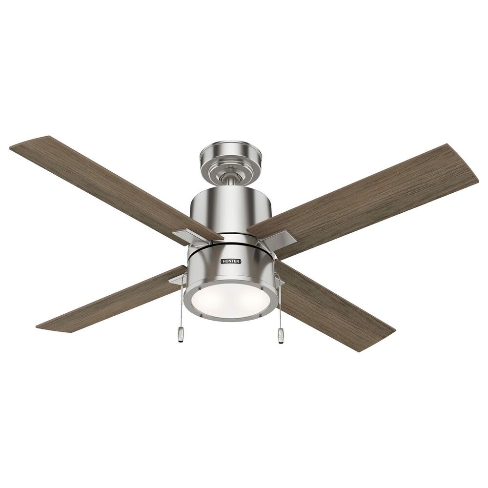 Hunter Beck 52&quot; Ceiling Fan with LED Lights in Brushed Nickel, , large