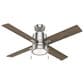Hunter Beck 52" Ceiling Fan with LED Lights in Brushed Nickel, , large