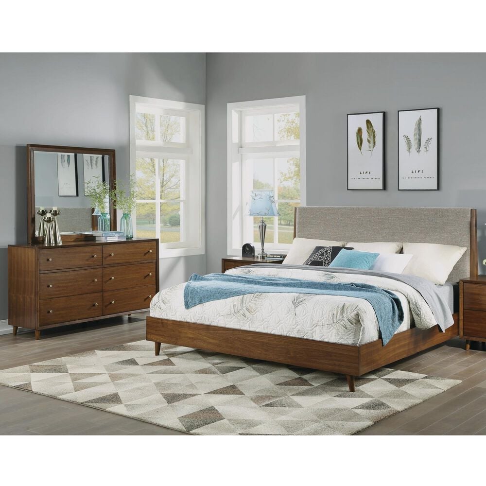 Flexsteel Ludwig Queen Panel Bed in Walnut, , large