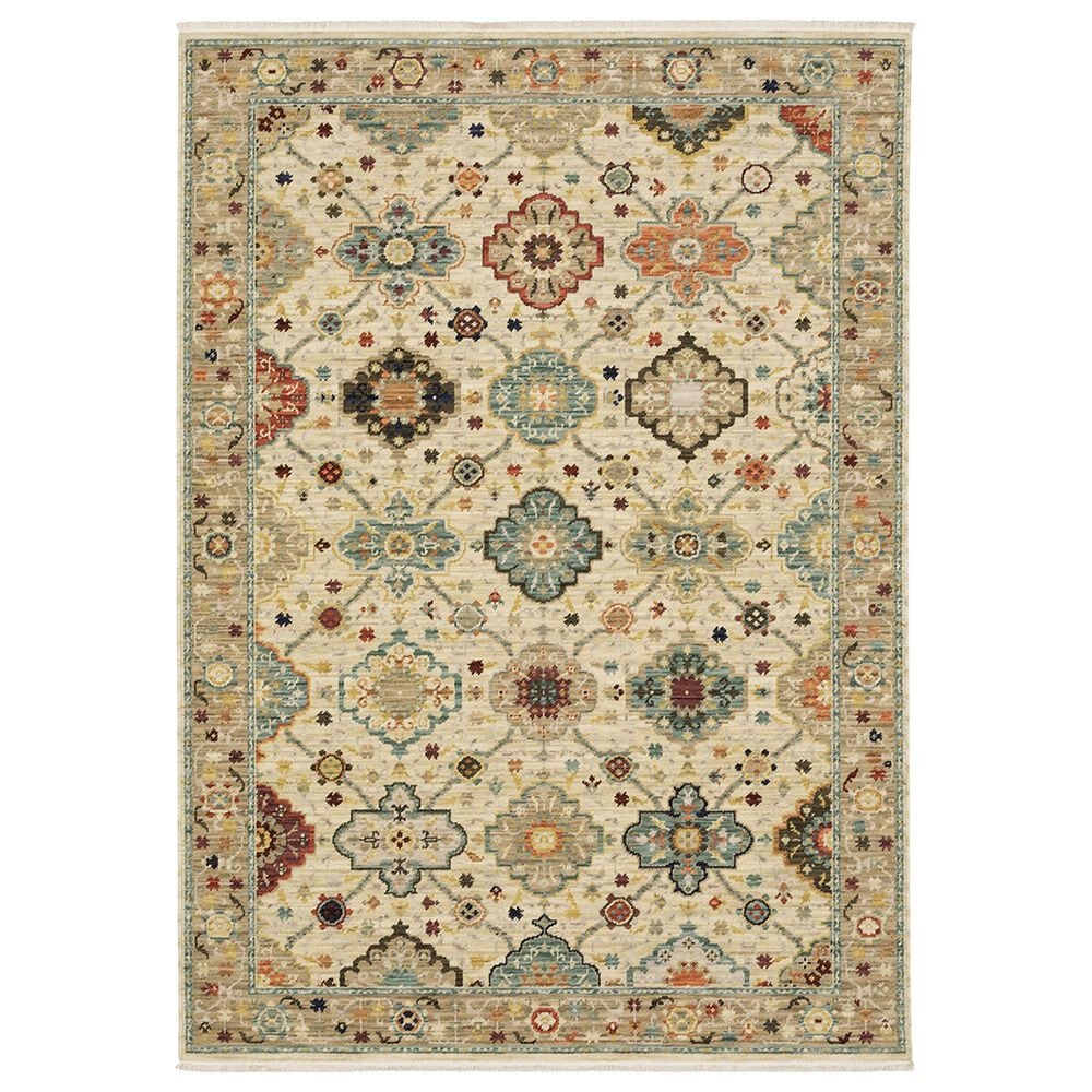 Oriental Weavers Lilihan Floral Persian 2" x 3" Beige Area Rug, , large