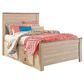 Ashley Willowton Full Panel Bed with 2 Storage Drawers in Whitewash, , large