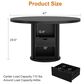 GARVEE 47" Round Dining Table with Storage Base in Black - Table Only, , large