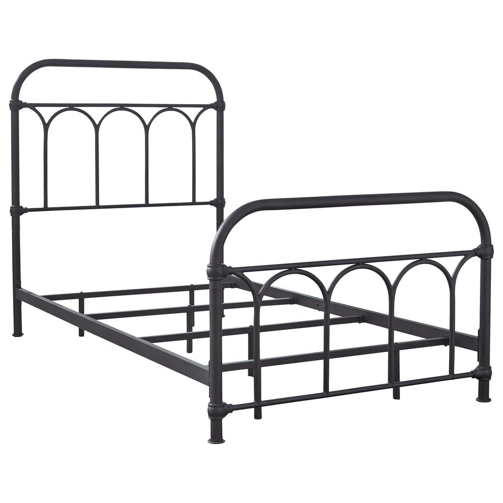 Ashley Nashburg Twin Metal Headboard/Footboard/Rails in Black, , large