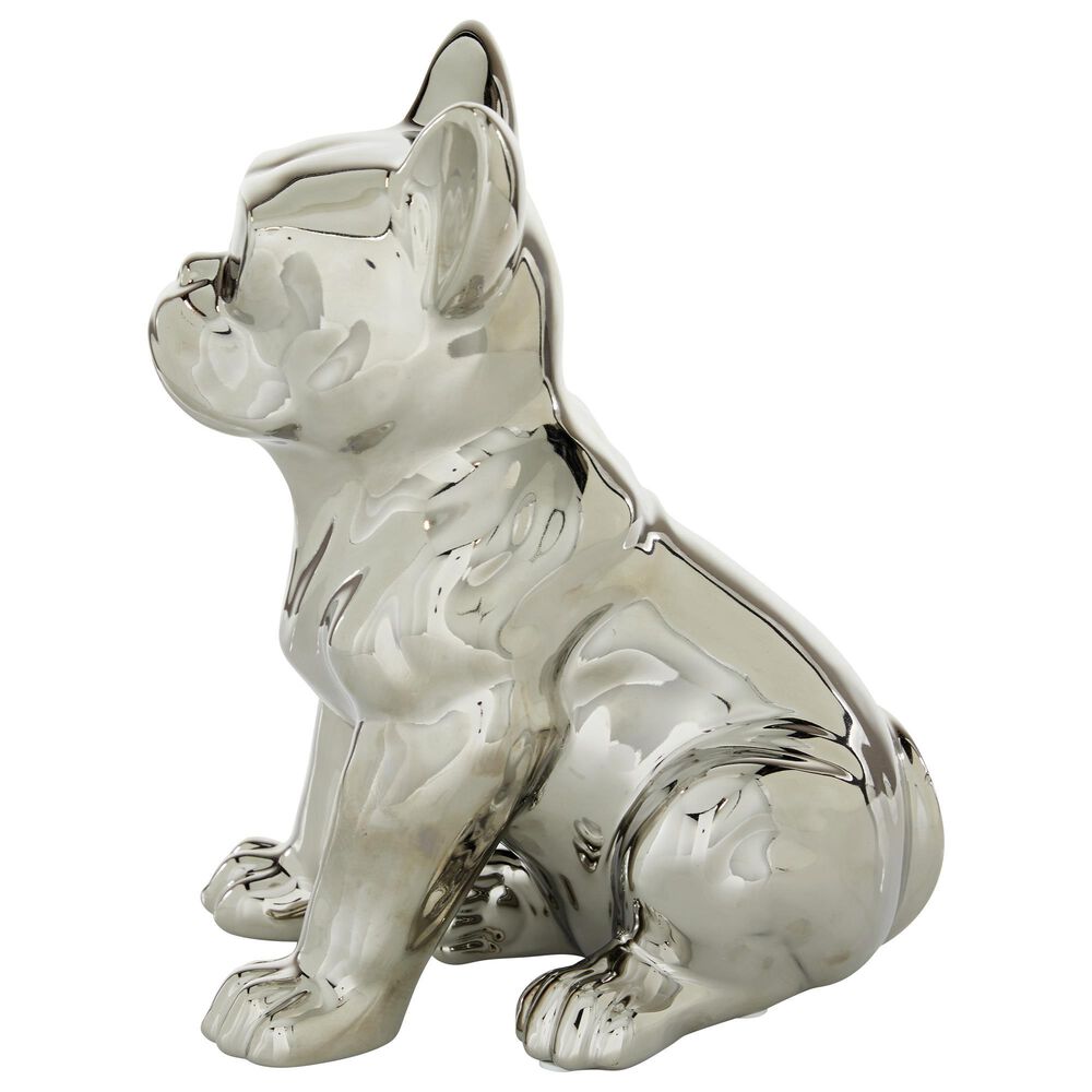 CosmoLiving by Cosmopolitan 12&quot; Dog Sculpture in Silver, , large