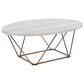 Steve Silver Furniture Rowyn Cocktail Table in White and Copper, , large