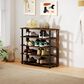 HOMLUX 5-Tier Shoe Rack in Amber Pine and Black, , large