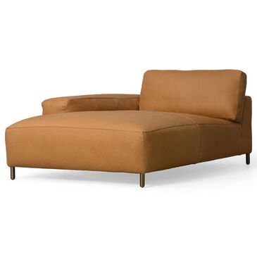 RST Brands Rumsfeld Leather Left Arm Chaise in Hand Tipped Camel, , large