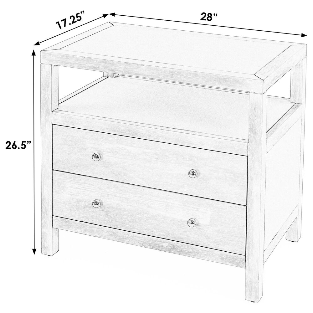 Butler Specialty Company Nora 2-Drawer Wide Nightstand with Open Shelf in Light Blue, , large