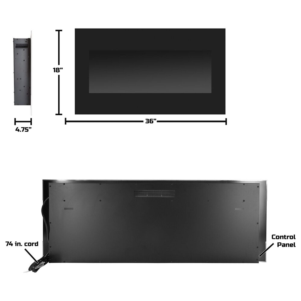 Timberlake Northwest Color Changing Fireplace with Wall Mount in Black, , large
