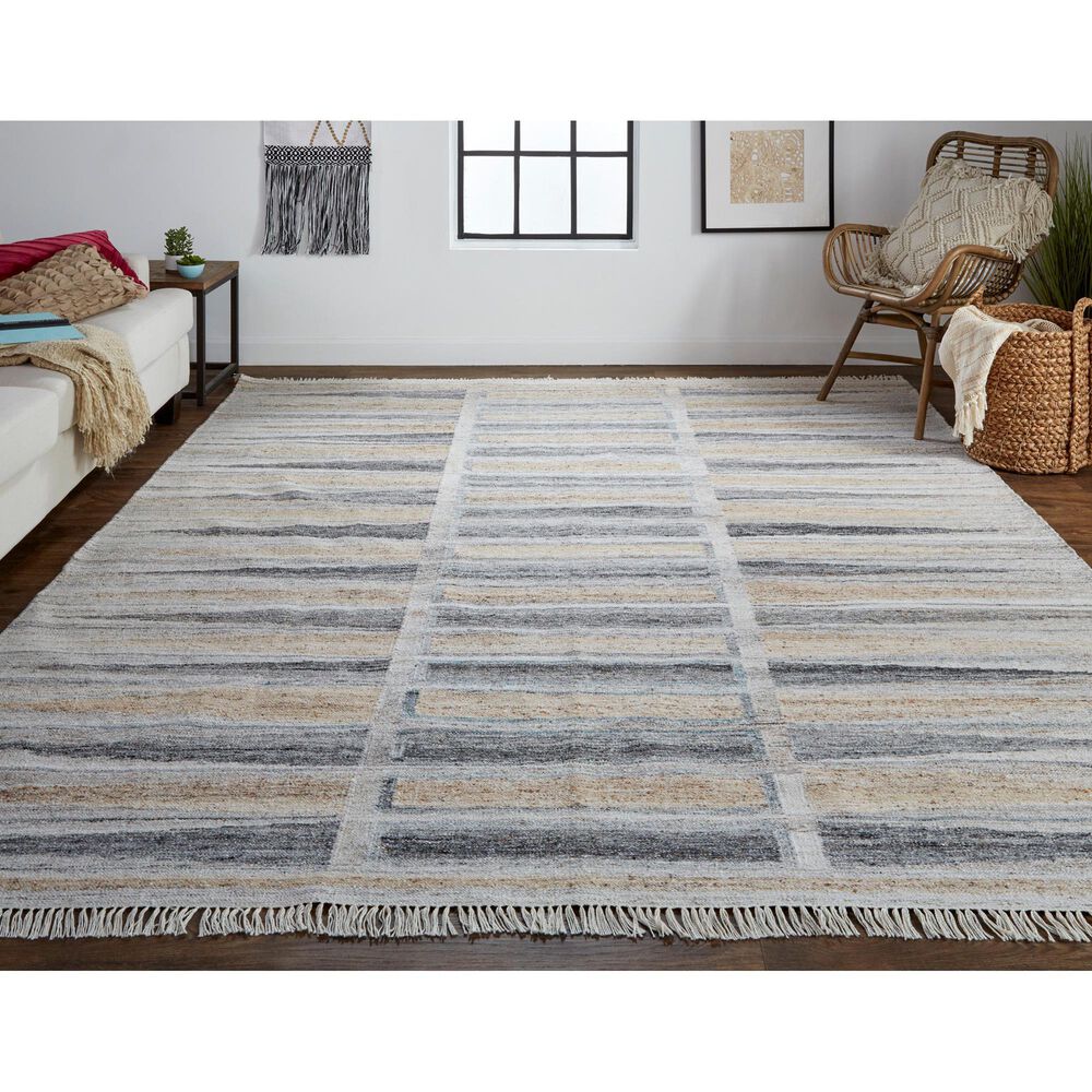 Feizy Beckett 0817F 3&#39;6&quot; x 5&#39;6&quot; Gray and Beige Area Performance Rug, , large