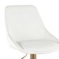 LumiSource Diana Adjustable Barstool with White Faux Leather Upholstery in Gold (Set of 2), , large