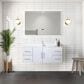 Lexora Home Geneva 48" Single Bathroom Vanity in Glossy White with 2 cm White Cultured Marble Top and Rectangular Sink, , large
