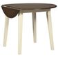 Ashley Woodanville Round Dining Table with 2 Drop Leaves in Cream and Brown - Table Only, , large