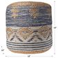 L.R. RESOURCES Decorative Pouf in Natural, Navy and Gray, , large