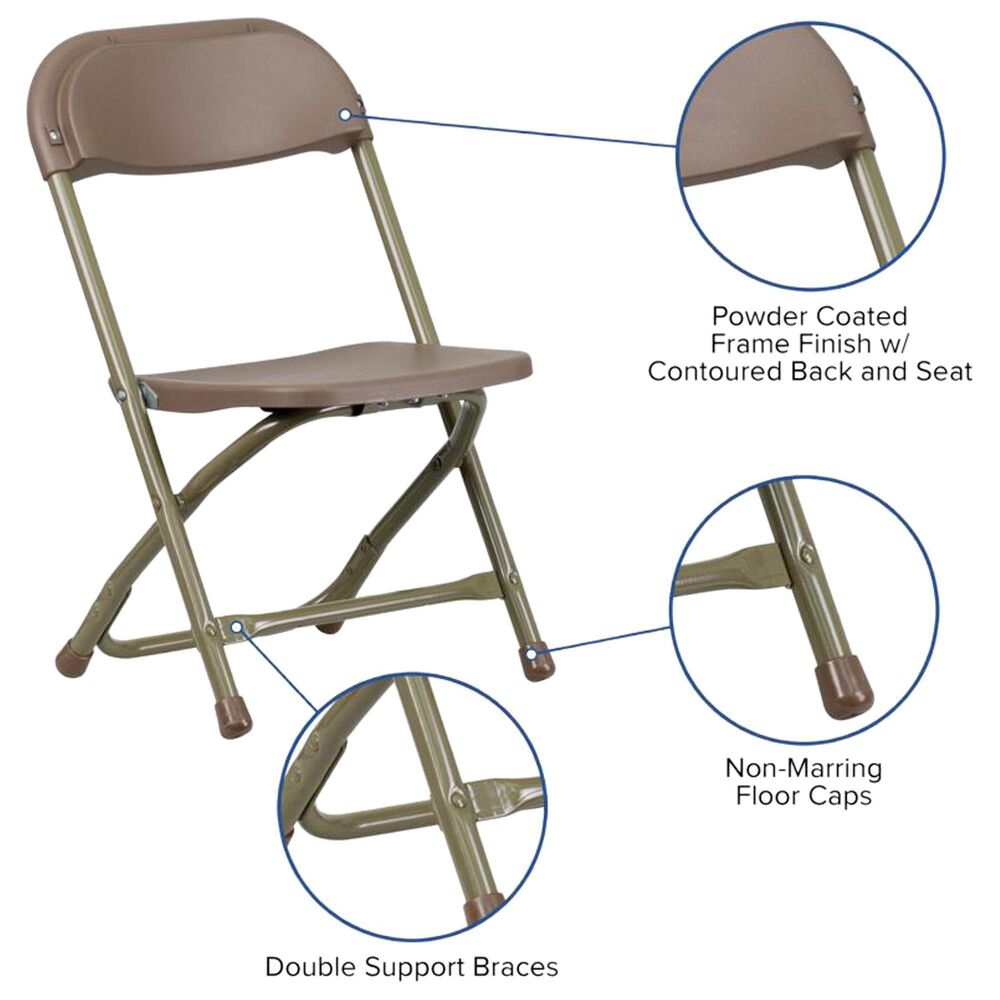 Flash Furniture Timmy Kids Folding Chair in Gold and Brown &#40;Set of 2&#41;, , large