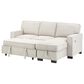 HOMLUX 86.5"W Sleeper Sectional Sofa with Storage Chaise, Cup Holders and USB Ports, in Beige, , large