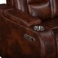 New Heritage Design Chester Power Reclining Sofa in Brown, , large