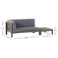 Hearth and Haven Brava Outdoor Corner Bench with Coffee Table in Dark Gray, , large