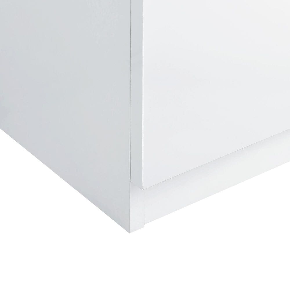 Mayberry Hill Vancouver Floor Mirror with Storage in White, , large