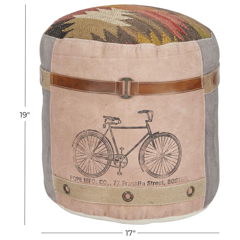 Maple and Jade Bike Stuffed Pouf in Multicolor, , large