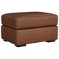 Flexsteel Henry Stationary Leather Chair and Ottoman Set in Caramel, , large