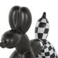 Maple and Jade 2-Piece Dog Balloon Decorative Sculpture Set with Checkered Accents in Matte Black and White, , large