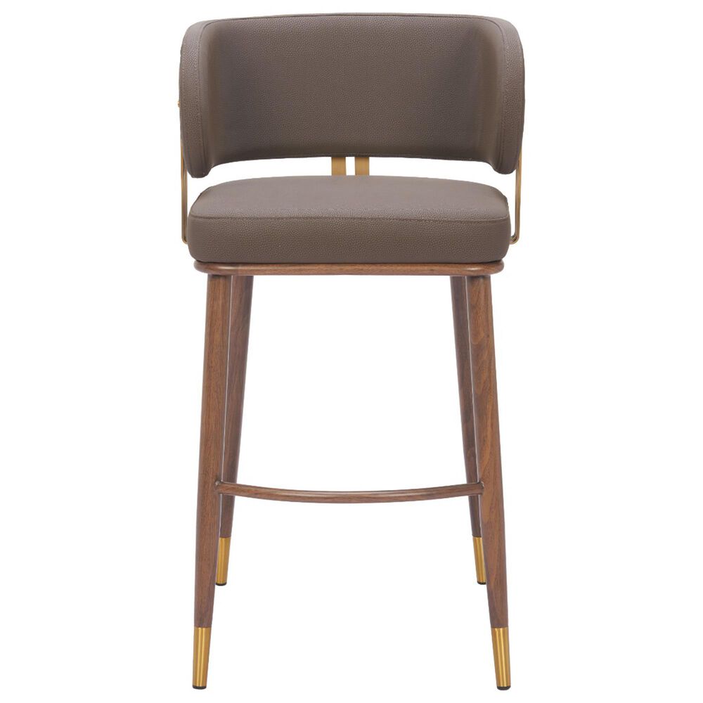 Zuo Modern Brew Barstool in Brown &amp; Walnut, , large