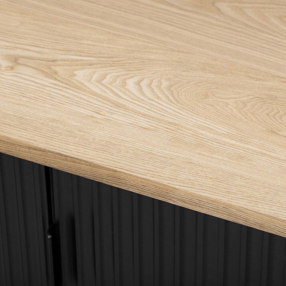 HOMLUX 51" Fluted Kitchen Island with Drop Leaf in Black Ash, , large