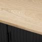 HOMLUX 51" Fluted Kitchen Island with Drop Leaf in Black Ash, , large