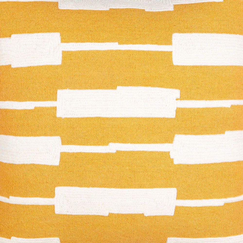 Surya Jason Wu 20&quot; Square Throw Pillow in Cream and Saffron, , large
