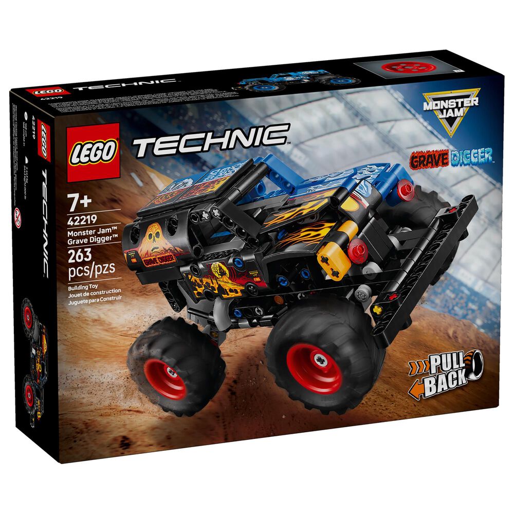 LEGO Technic Monster Jam Grave Digger Fire and Ice Pull-Back Building Set, , large