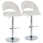 LumiSource Renee Adjustable Swivel Bar Stool with Cream Fabric Upholstery in Chrome (Set of 2), , large