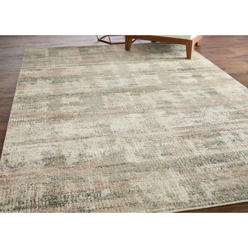 Feizy Eden Abstract Ivory and Multicolor 7&#39;9&quot; x 10&#39; Area Rug, , large