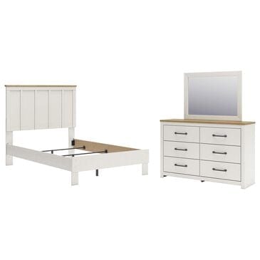 Ashley LInnocreek 3-Piece Full Bedroom Set in White and Warm Brown, , large
