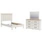 Ashley LInnocreek 3-Piece Full Bedroom Set in White and Warm Brown, , large