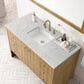 James Martin Vanities Hudson 48" Single Bathroom Vanity in Light Natural Oak with 3 cm Eternal Jasmine Pearl Quartz Top and Rectangular Sink, , large