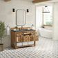 James Martin Malibu 48" Single Bathroom Vanity in Amber Birch with 3 cm Parisien Bleu Quartz Top and Rectangular Sink, , large