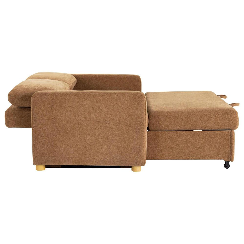 Lifestyle Solutions Tyler Convertible Sleeper Sofa in Rust, , large