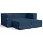 Jaxx Zipline 3-Piece Stationary Convertible Sleeper Loveseat in Indigo Velvet, , large