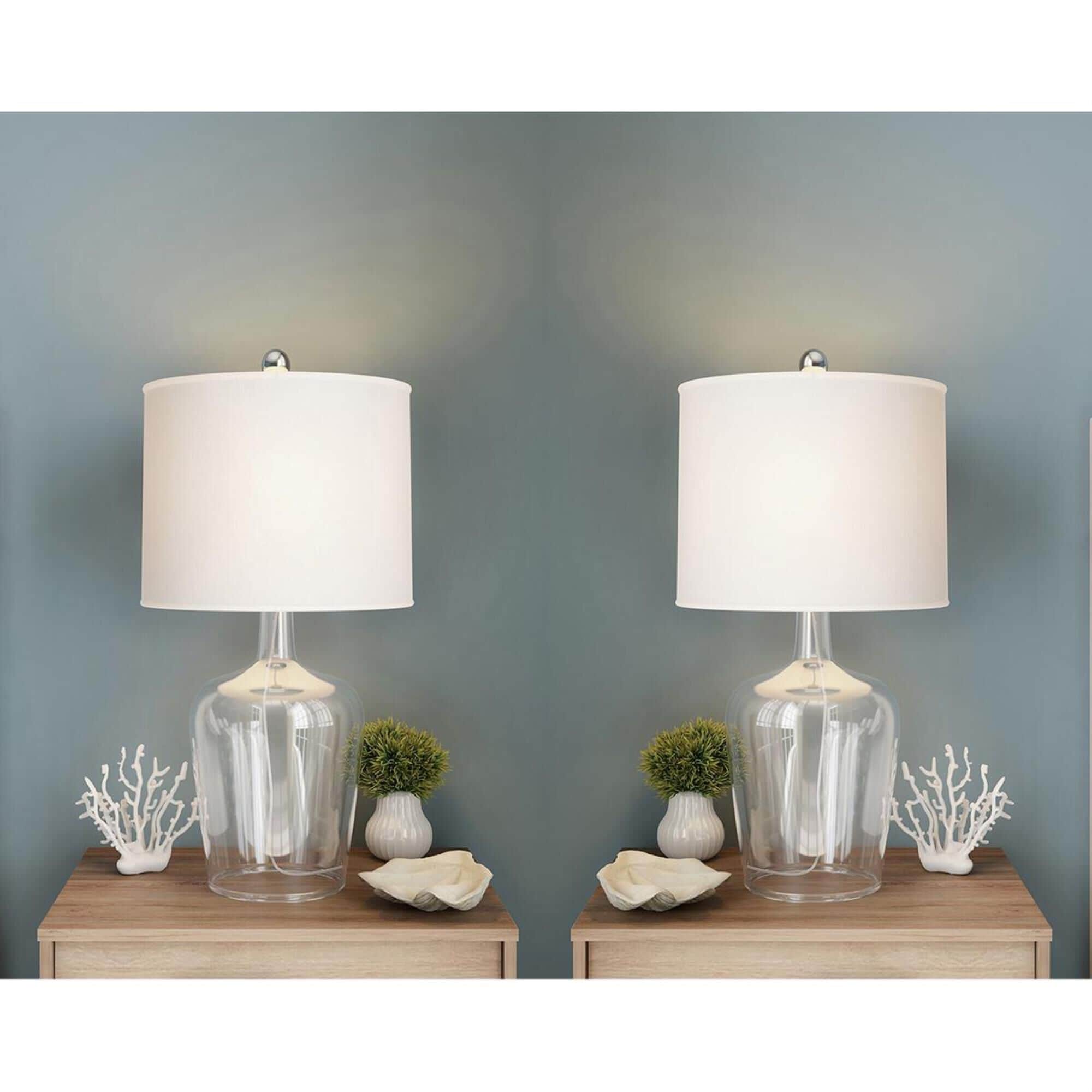 Fillable table store lamp clear glass
