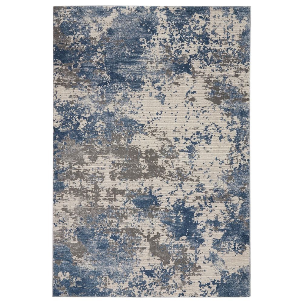 Nourison Rustic Textures RUS08 Grey and Blue 3"11" x 5"11" Area Rug, , large