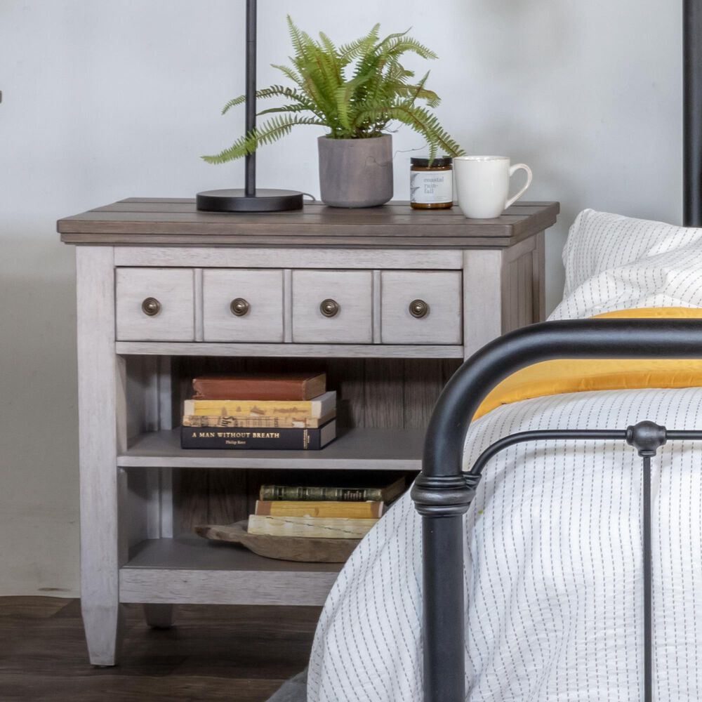 Belle Furnishings Heartland 1 Drawer Nightstand in Antique White, , large
