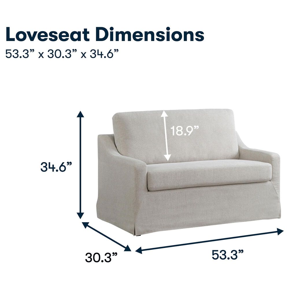 Lifestyle Solutions Harper Stationary Sleeper Loveseat in Oatmeal, , large