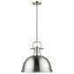 Golden Lighting Duncan 1-Light Pendant with Rod in Pewter with a Pewter Shade, , large